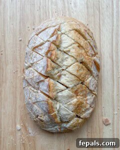 bread with 1 inch diagonal cuts.