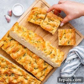 Delicious Focaccia ready to serve
