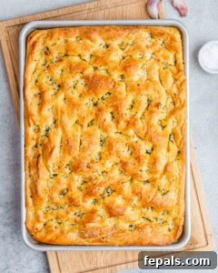 Perfect Italian Focaccia At Home 17 Freshly baked focaccia bread out of the oven.