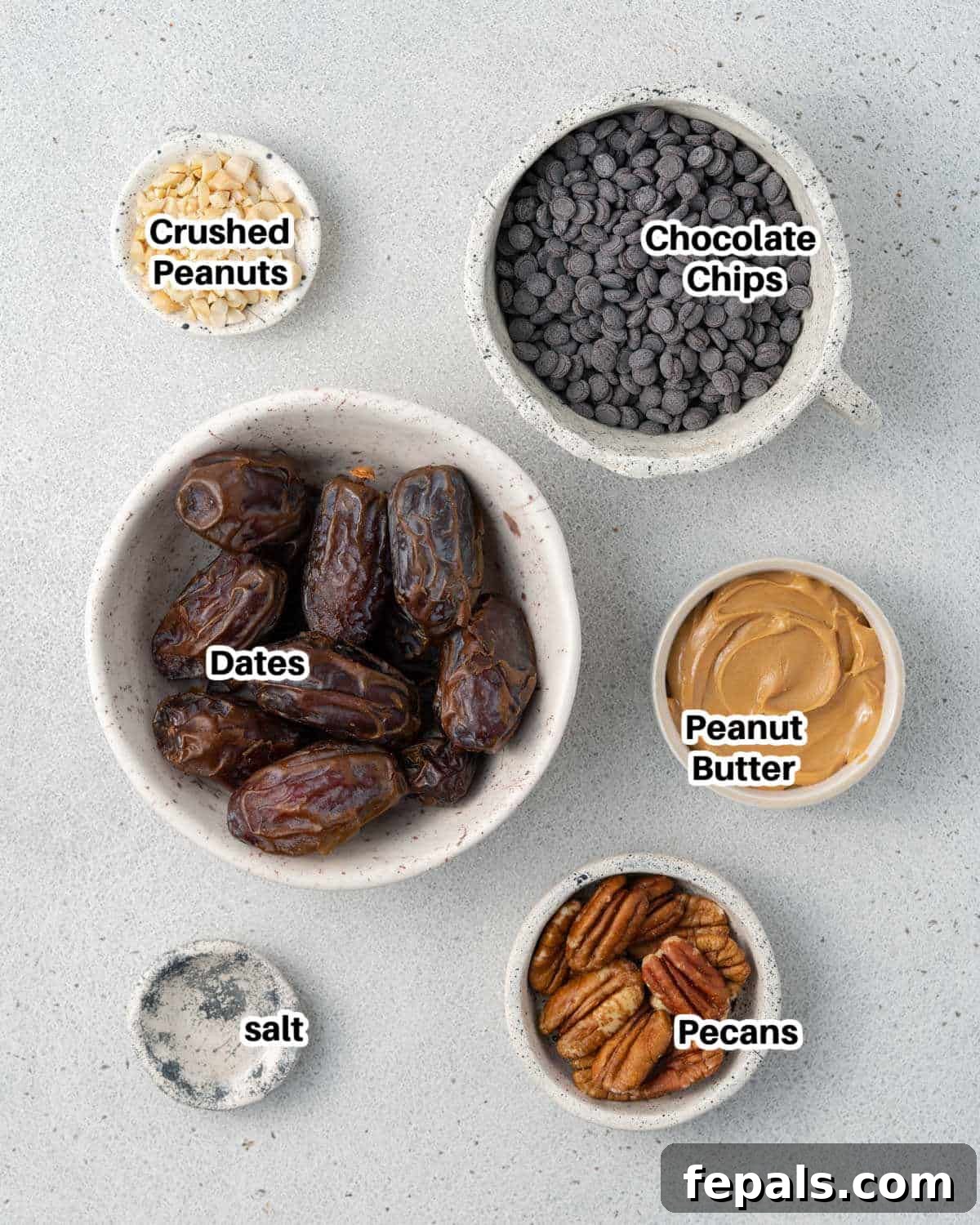ingredients to make date snicker bars