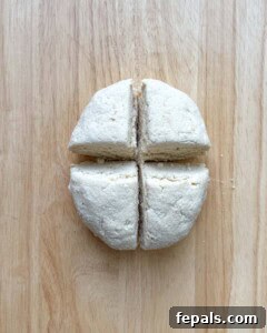 Low-Carb Almond Bagels 18 Dough is divided into 4 sections.