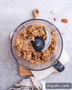 Ingredients being blended in a food processor for the cookie dough.