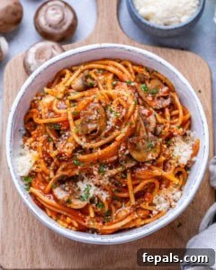 Finished spaghetti being stirred in Instant Pot