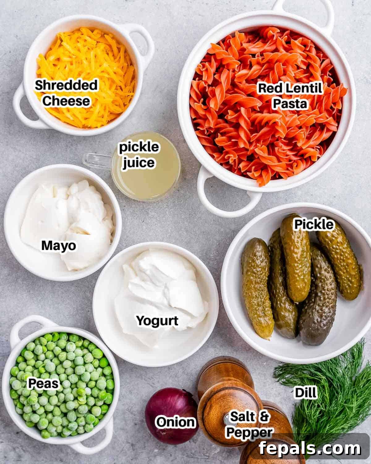 ingredients for pickle pasta salad