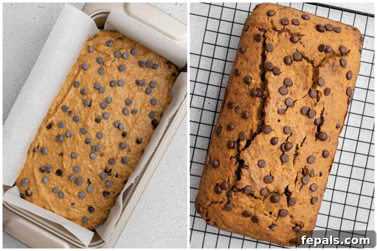 A beautifully baked sweet potato bread loaf cooling on a wire rack, freshly out of the oven, with a hint of steam.