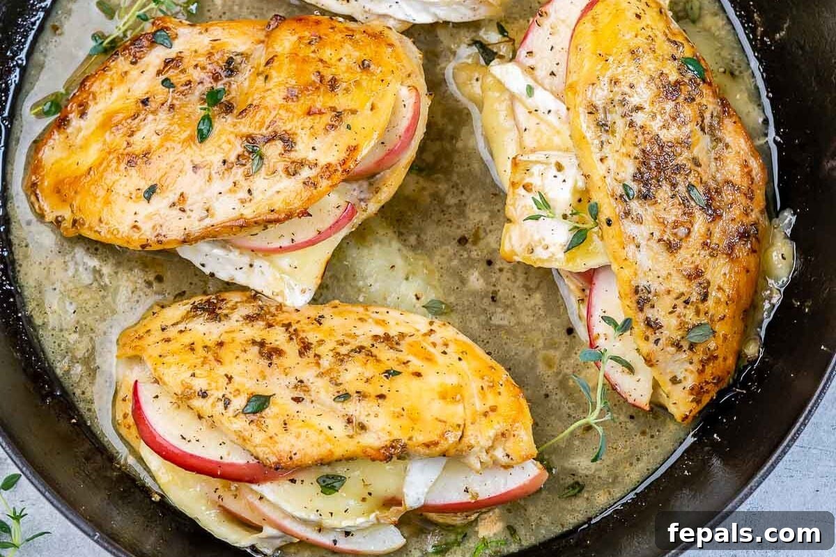 stuffed chicken breasts with apples and brie.