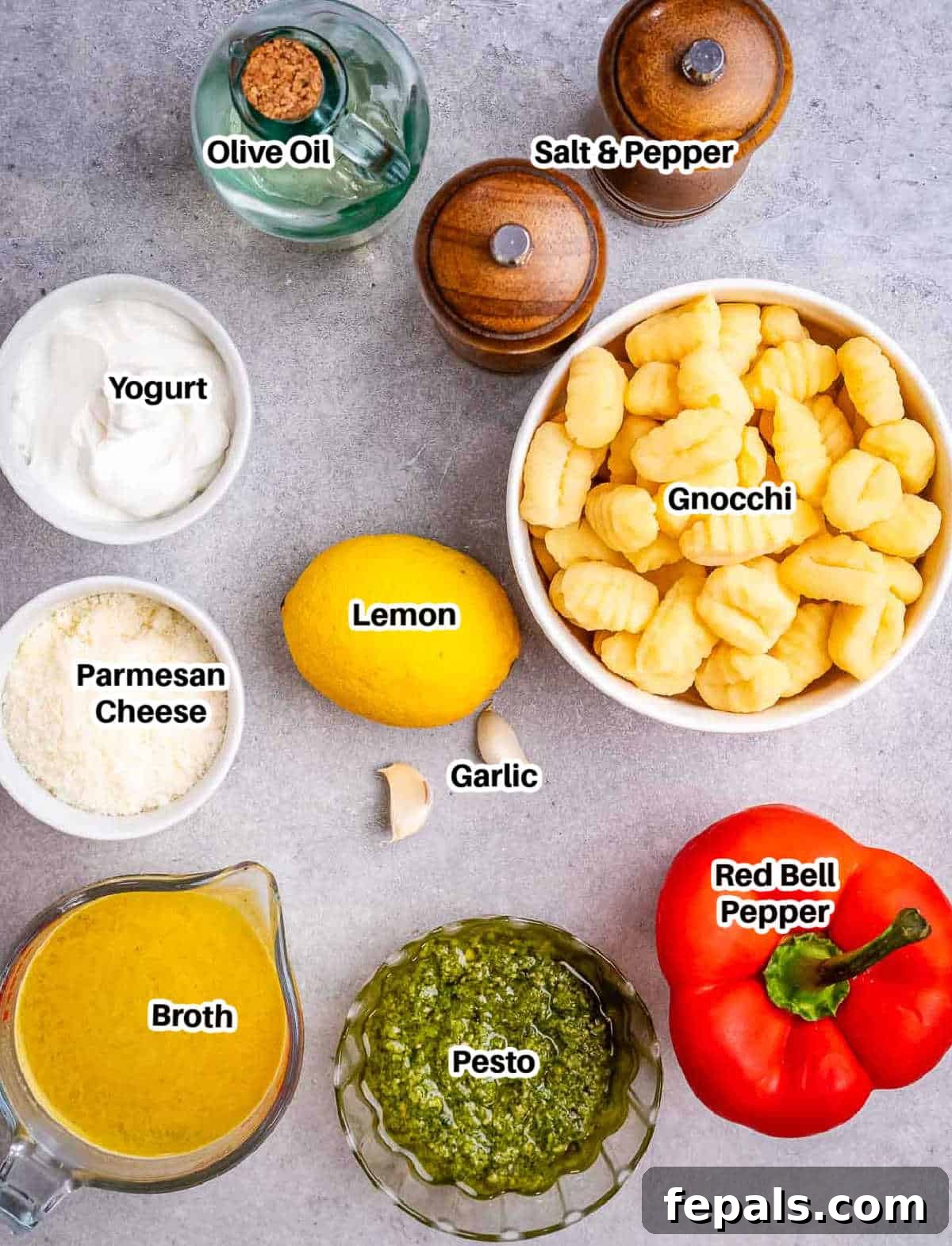 Velvety Pesto Gnocchi 3 ingredients for pesto gnocchi.