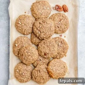 Banana bread cookies on a sheet pan.