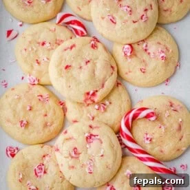Sugar cookies with peppermint on a flat surface.