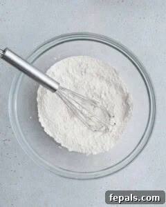 flour whisked in a bowl.