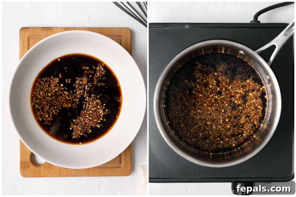 Your Own Signature Teriyaki Sauce 3 All teriyaki sauce ingredients combined in a bowl, ready to be cooked.