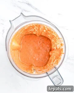 Blended peri peri sauce in a blender.