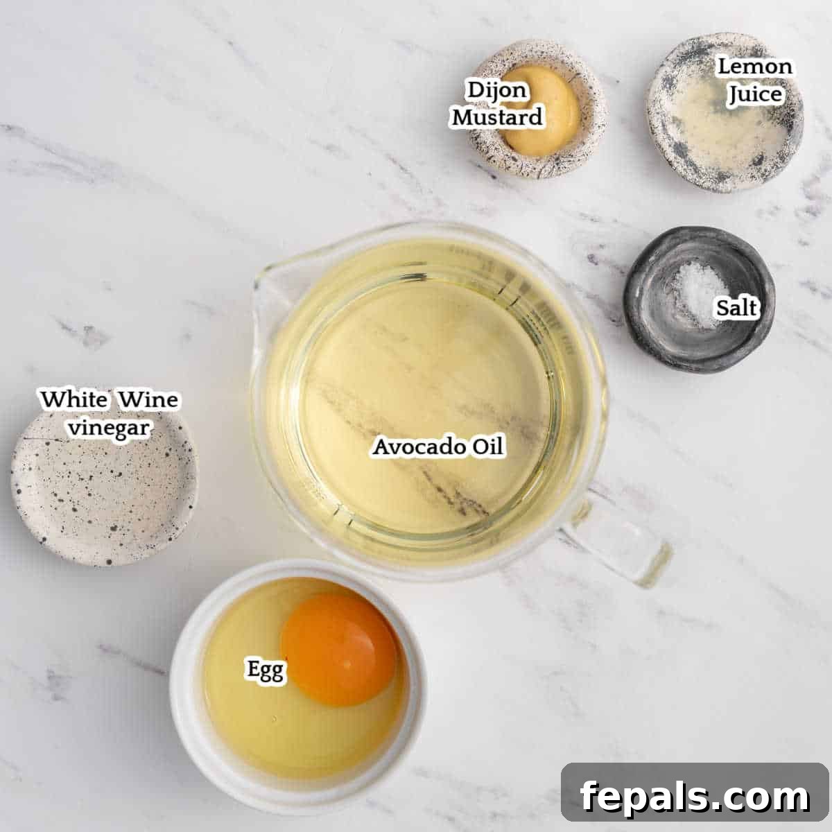 ingredients to make homemade mayo.