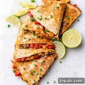 Effortless Cinco De Mayo Feast 13 side shot of chicken quesadilla stacks next to each other