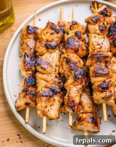 Firecracker Chicken Skewers 13 A final plate of delicious Bang Bang Chicken Skewers