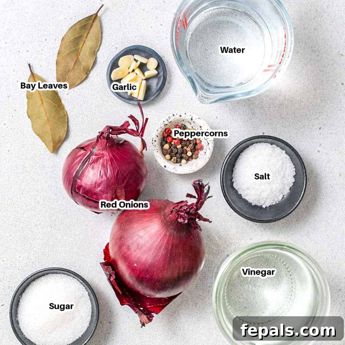 Quick Pickled Red Onions You’ll Prefer Over Store-Bought 3 ingredients for pickled red onions.