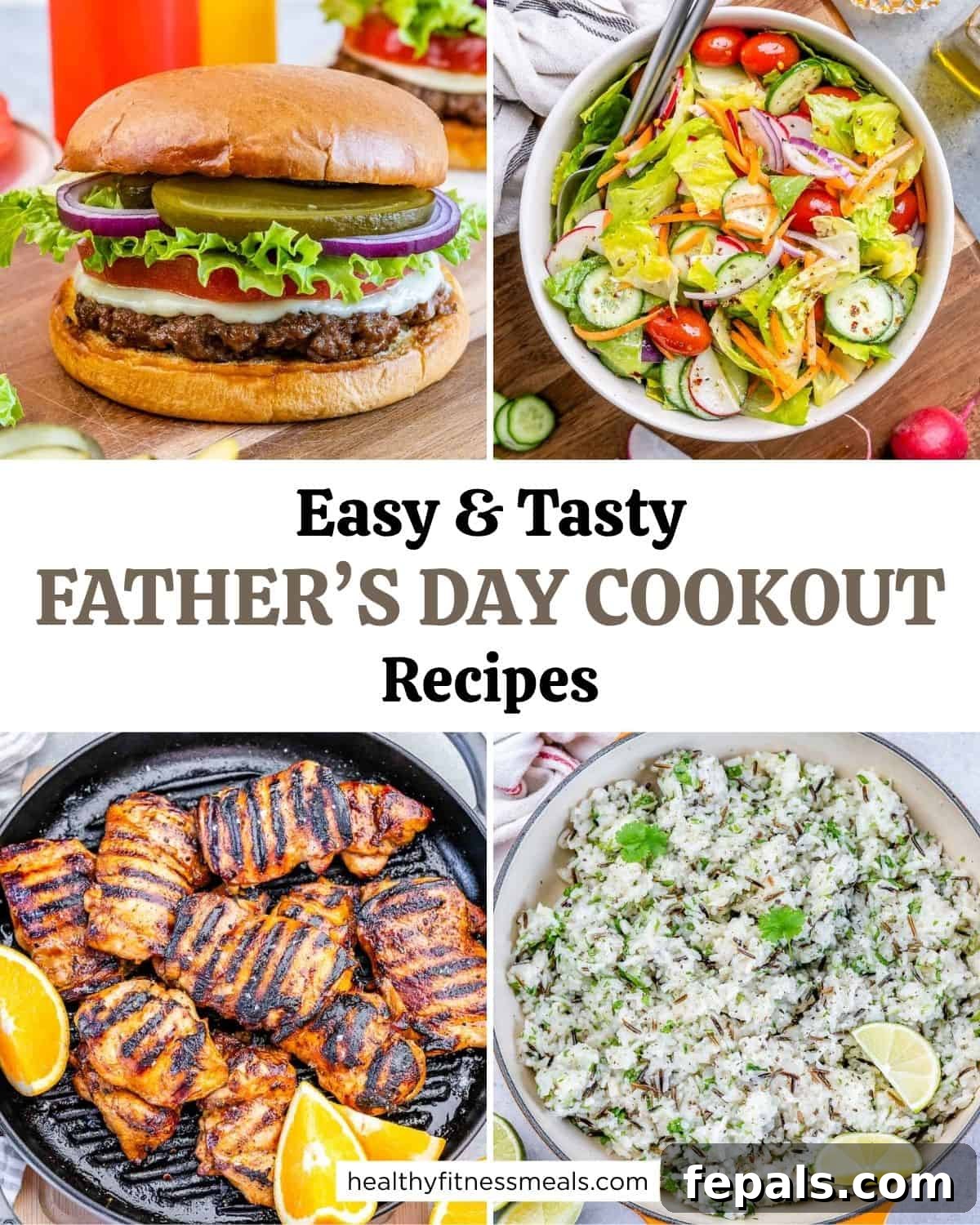 collage for father's day cookout recipes