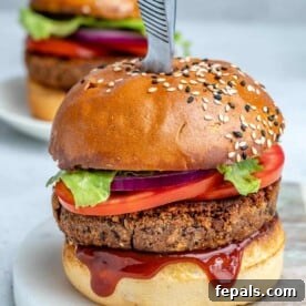black bean burger with bbq sauce
