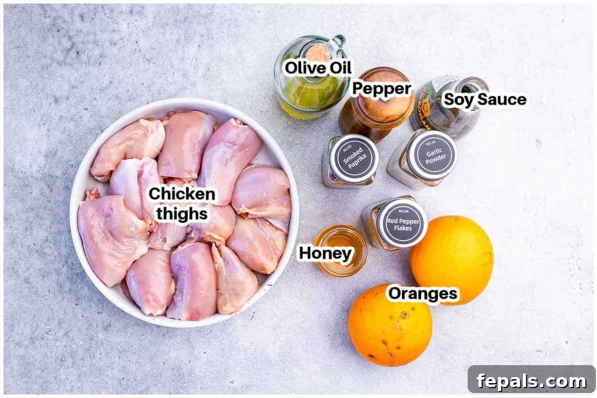 ingredients for grilled chicken thighs.