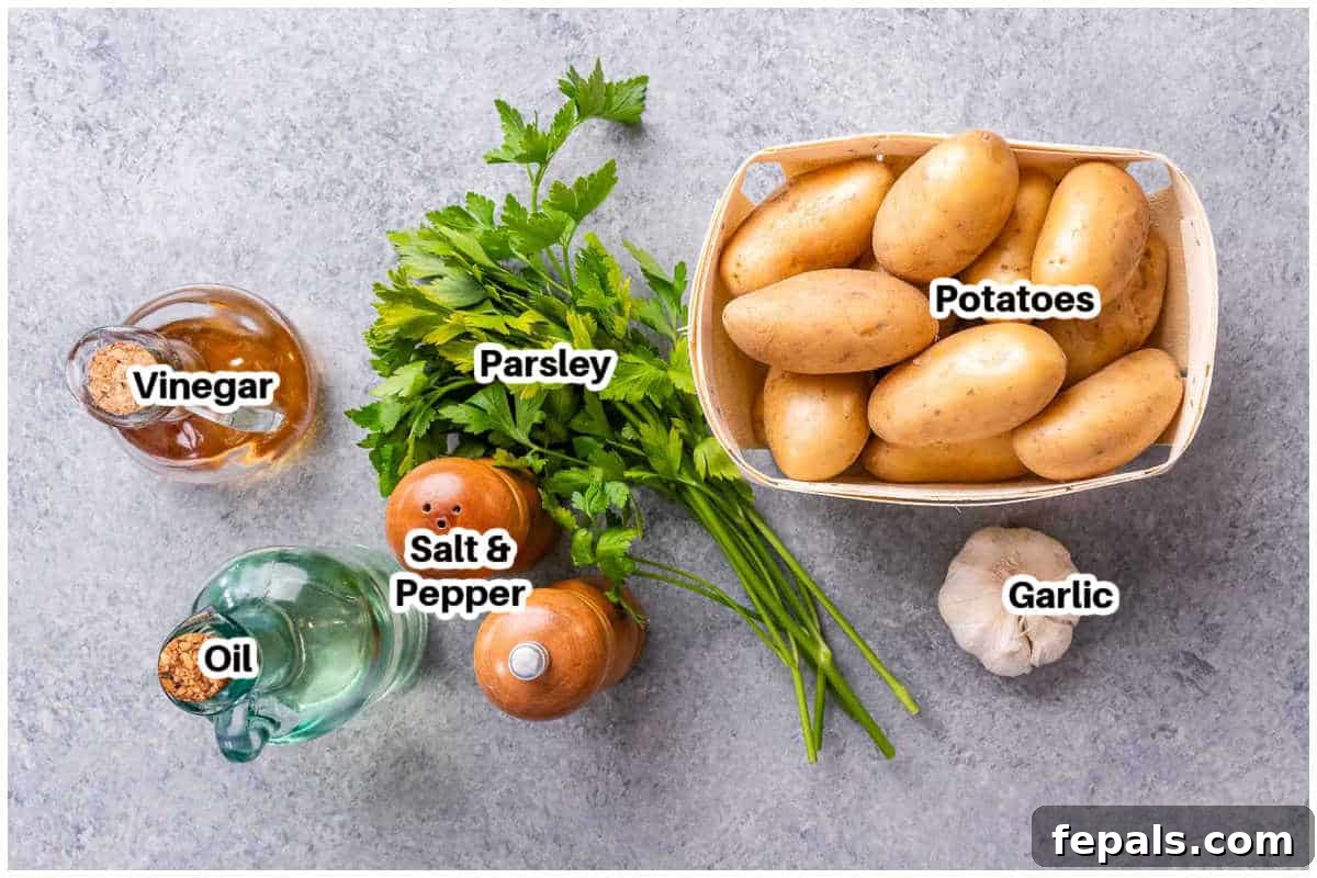 ingredients for grilled potatoes.