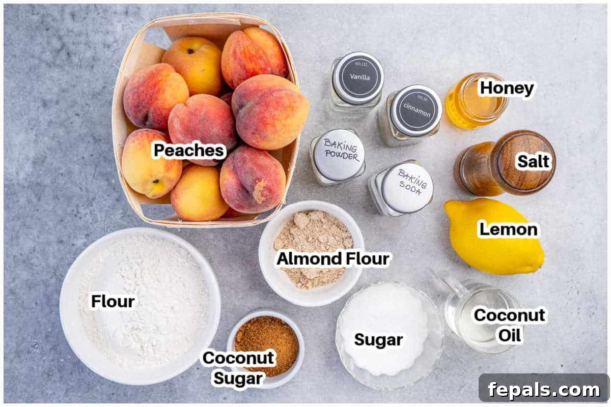 Fresh Peach Dump Cake Recipe with Ripe Peaches 3 ingredients for peach dump cake.