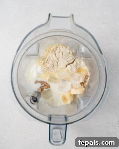 ingredients placed in a blender.