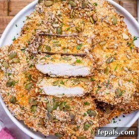 air fryer chicken cutlets in a bowl with one sliced into strips.