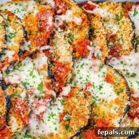 eggplant parmesan in a baking dish
