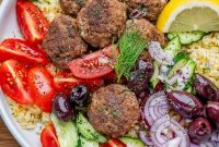 Greek Beef Meatballs with Feta and Herbs