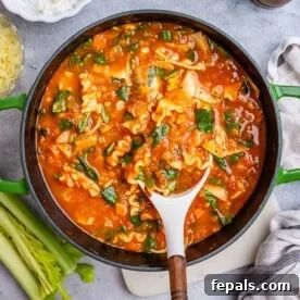 Vegetarian Pasta Recipes for Flavorful Weeknight Dinners 5 a pot with vegetarian lasagna and a spoon in the pot.