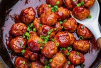 Grape Jelly-Glazed Chicken Meatballs