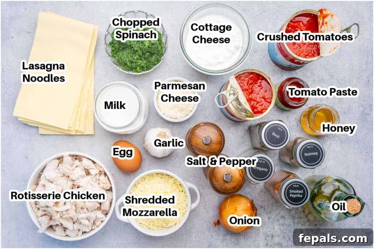 Creamy Chicken Lasagna with Cottage Cheese Recipe 3 Ingredients for cottage cheese lasagna.
