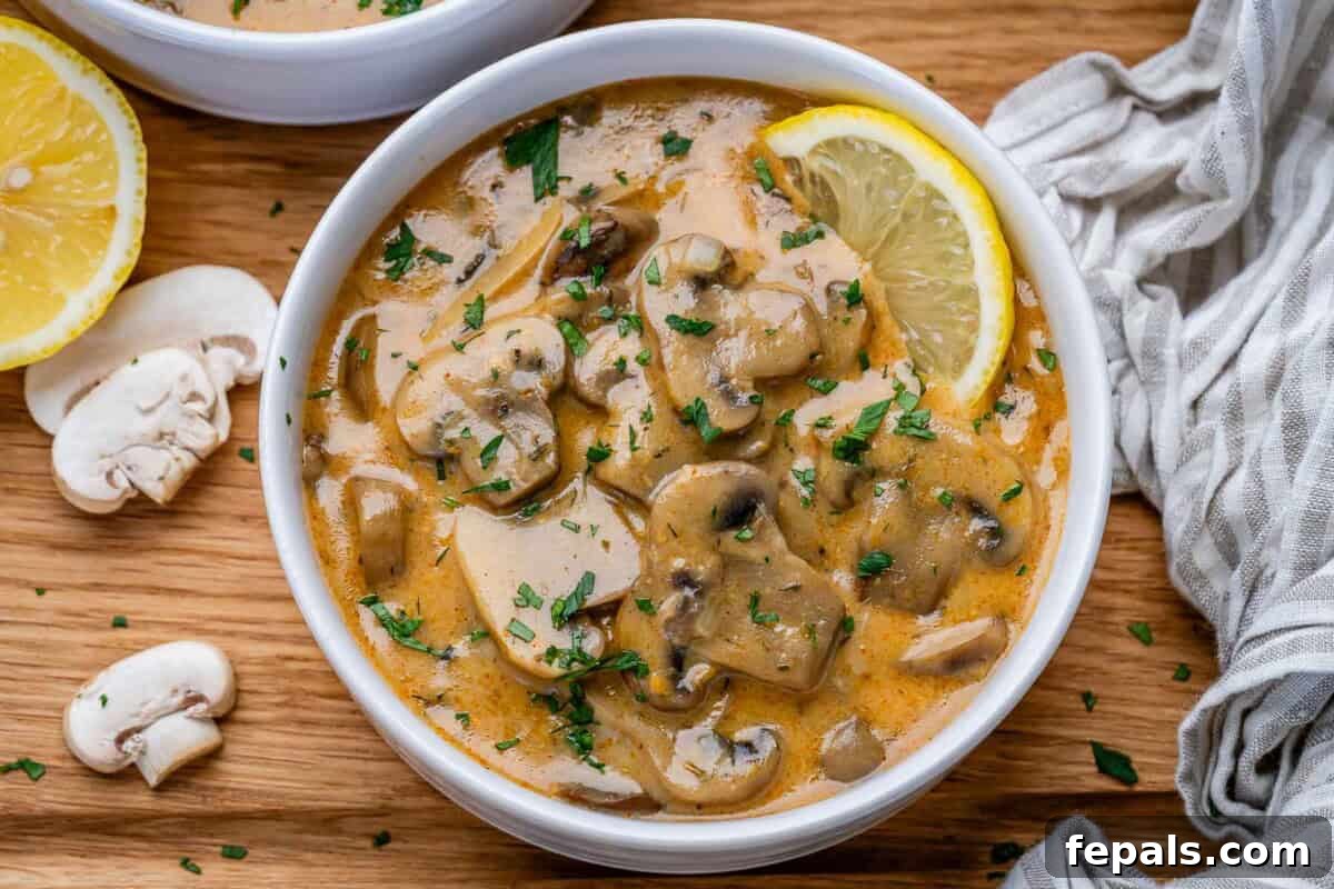 mushroom Soup in a bowl.