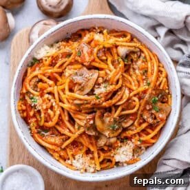 red spaghetti in a bowl.