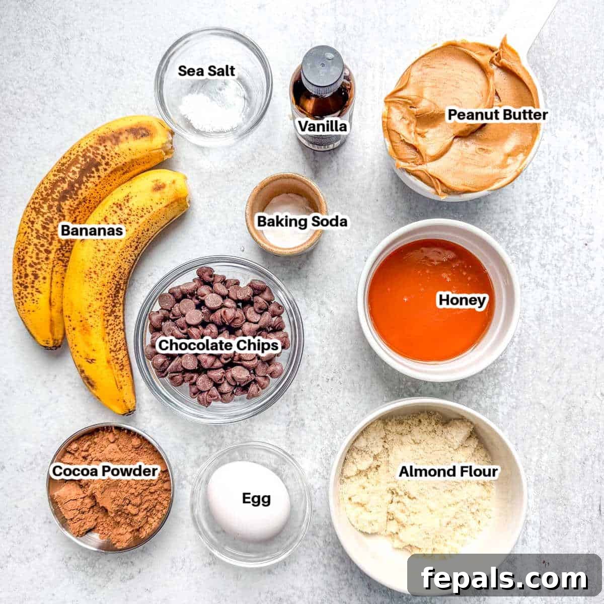 ingredients to make peanut butter brownies.